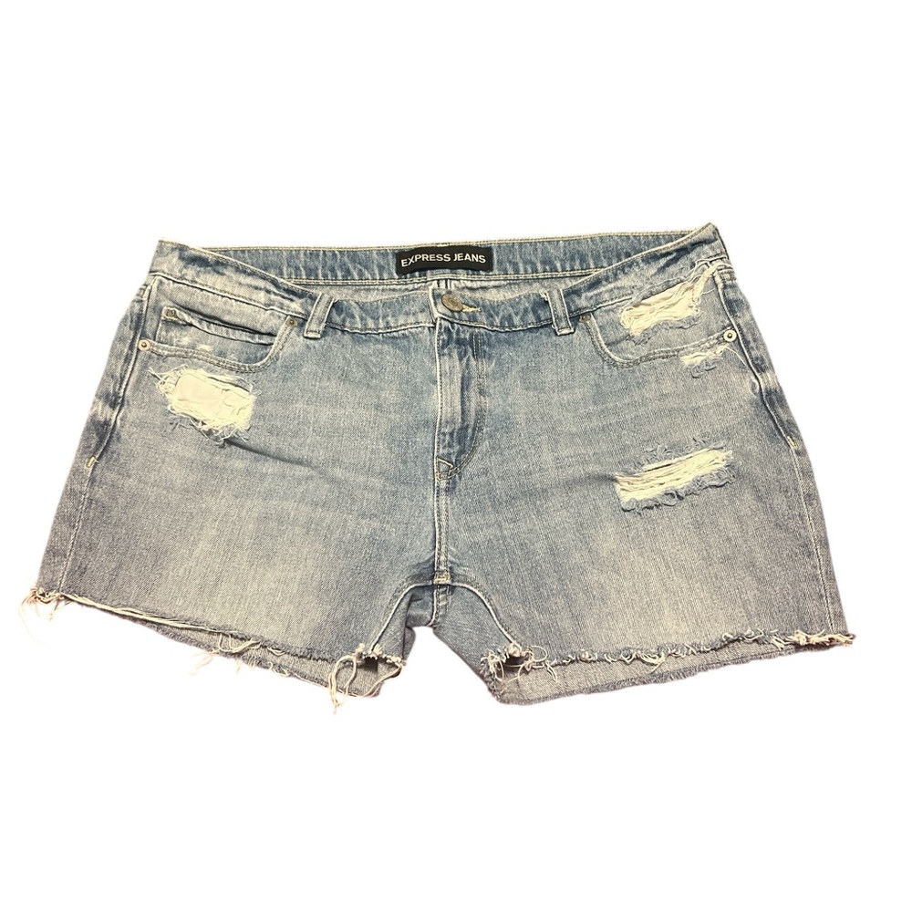 Women’s Express Raw Hem 5 Pocket Jean Shorts Size 12 Regular